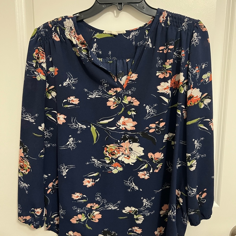 Floral Navy Women's Top